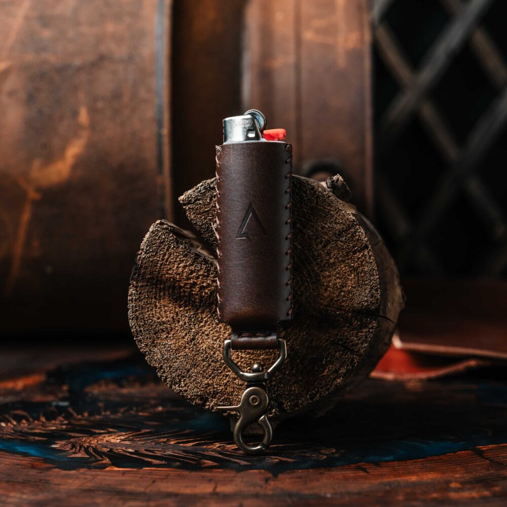 Big Bic Lighter sleeve in Dark Brown "Lituanica"