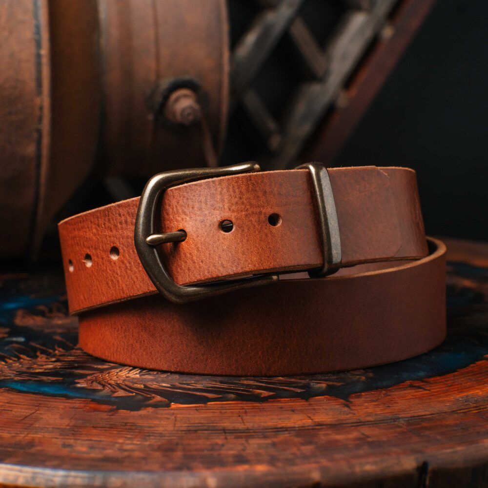 "Travel Belt" in cognac "Old England Marrone"
